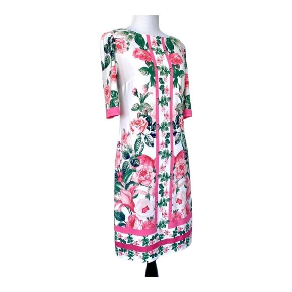 Eliza J Pink and White Floral Stretch Tunic Dress Size 4 Small‎ NWT Retails $128 - Picture 6 of 9